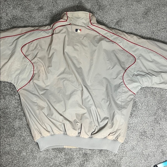 MLB Majestic Boston Red Socks "fleece" lined Jacket with Red and Gray - Picture 5 of 10